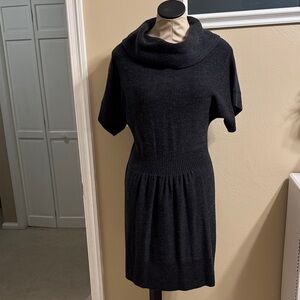 LOFT Charcoal Cowl Neck Mini Dress
